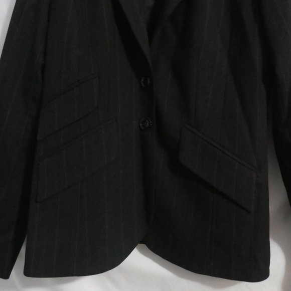 L'OFFICIEL | size 4 | Womens Striped Brown Blazer | Suit Jacket | Made in Canada - Picture 7 of 16